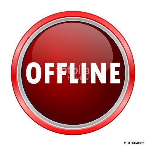 Offline Logo - Offline Round Metallic Red Button Stock Image And Royalty Free