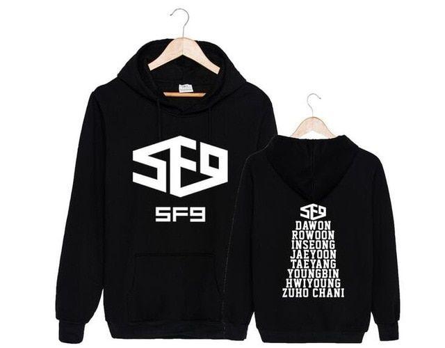 Sf9 Logo - US $20.5 40% OFF|Autumn winter sf9 logo and all member names printing  fleece hoodies kpop fans unisex pullover sensational feeling 9  sweatshirt-in ...
