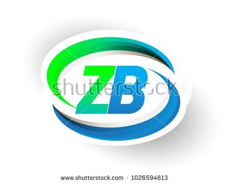 ZB Logo - initial letter ZB logotype company name coloured blue and green ...