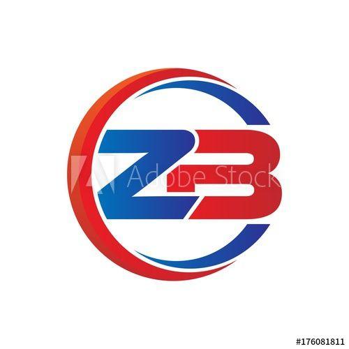 ZB Logo - zb logo vector modern initial swoosh circle blue and red - Buy this ...