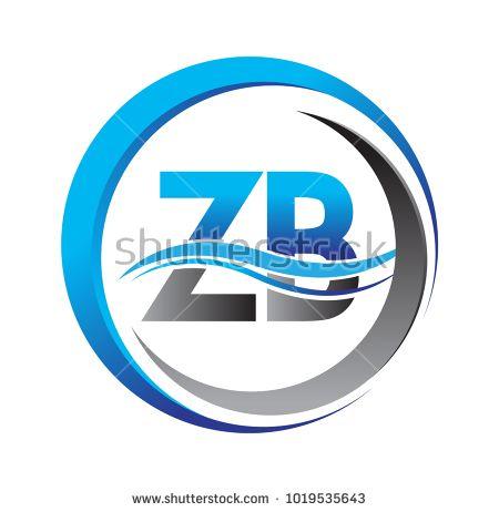 ZB Logo - initial letter logo ZB company name blue and grey color on circle ...