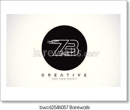 ZB Logo - ZB Modern Leter Logo Design with Black and White Monogram. Creative Letter  Logo Brush Monogram. art print poster