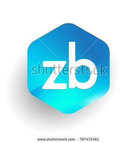 ZB Logo - Letter ZB logo in hexagon shape and colorful background, letter ...