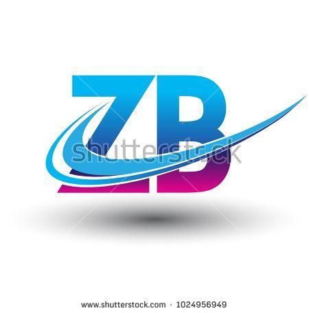 ZB Logo - initial letter ZB logotype company name colored blue and magenta ...