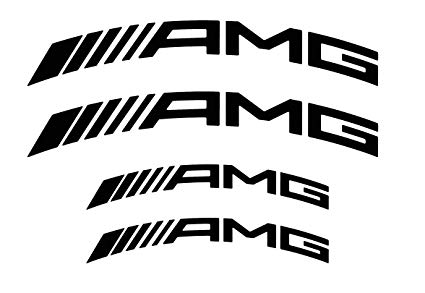 Caliper Logo - R&G AMG CURVE High Temp Brake Caliper Decal Sticker Set of 4 (Black)
