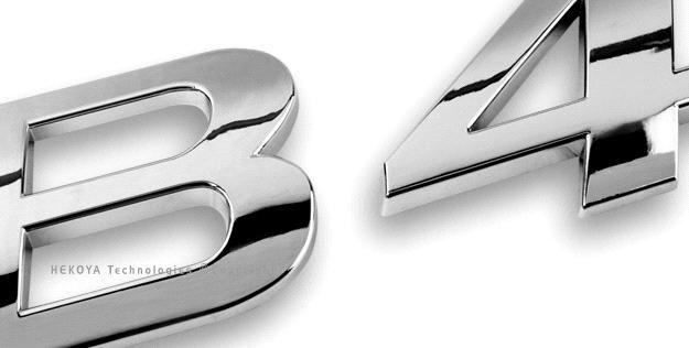 B4 Logo - Car Emblem B4 in Silver Chrome