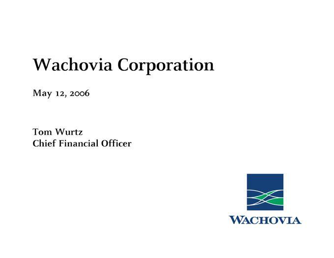 Wachovia Logo - Wachovia Corporation - Presentation