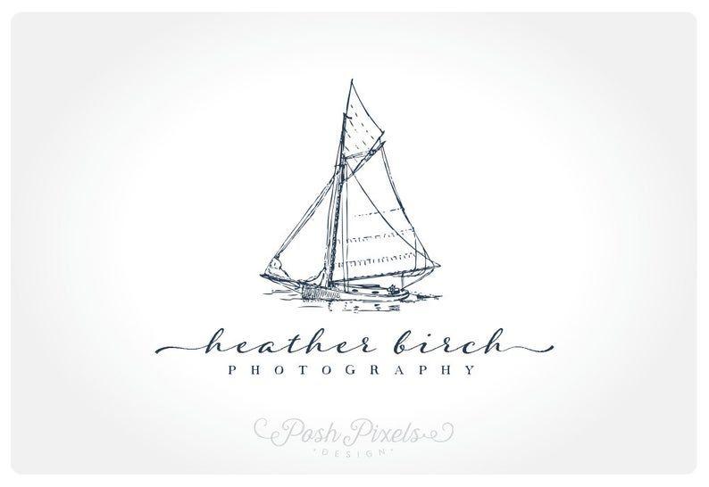 Sailboat Logo - Logo Design (Premade) Sailboat logo, Photography logo, Business logo,  Nautical logo, Sail logo, Vintage logo, Elegant logo, Hand drawn logo