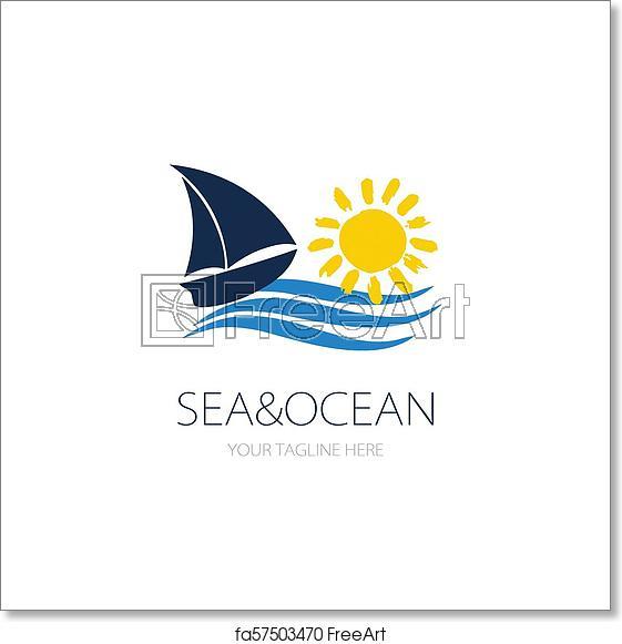 Sailboat Logo - Free art print of Vector sailboat logo