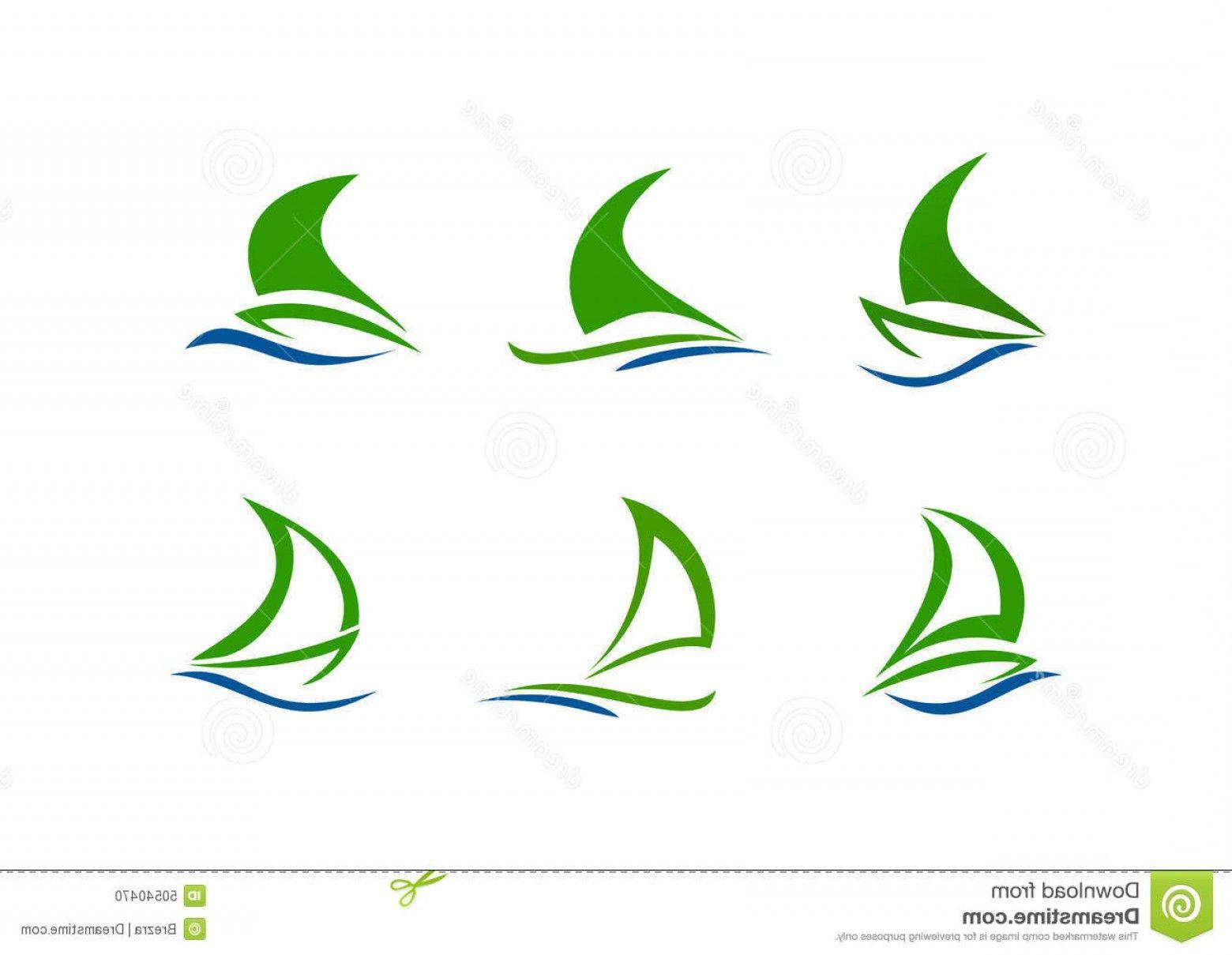 Sailboat Logo - Stock Illustration Sailboat Logo Set Abstract Sail Boat Vector ...