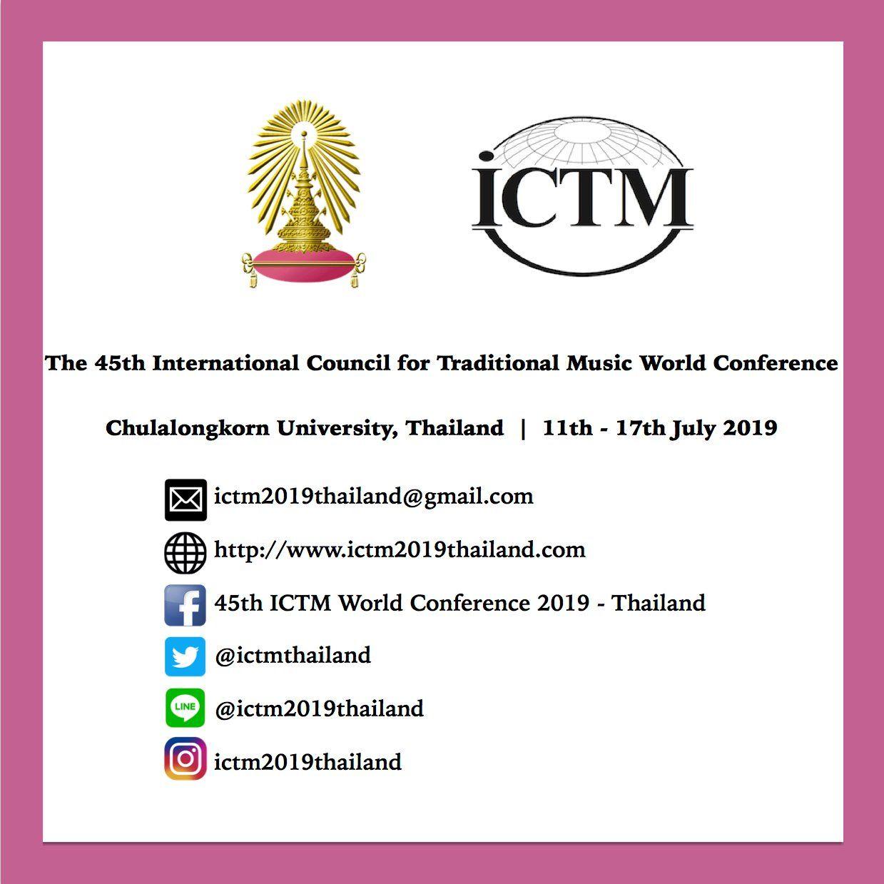 ICTM Logo - The 45th ICTM World Conference (@ictmthailand) | Twitter