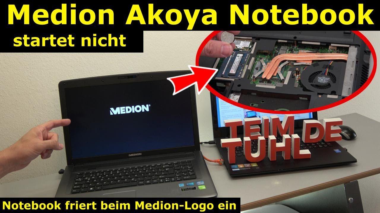 Medion Logo - Medion Akoya Notebook startet nicht mehr - nur Medion Logo wird angezeigt -  Windows 10 - [4K]