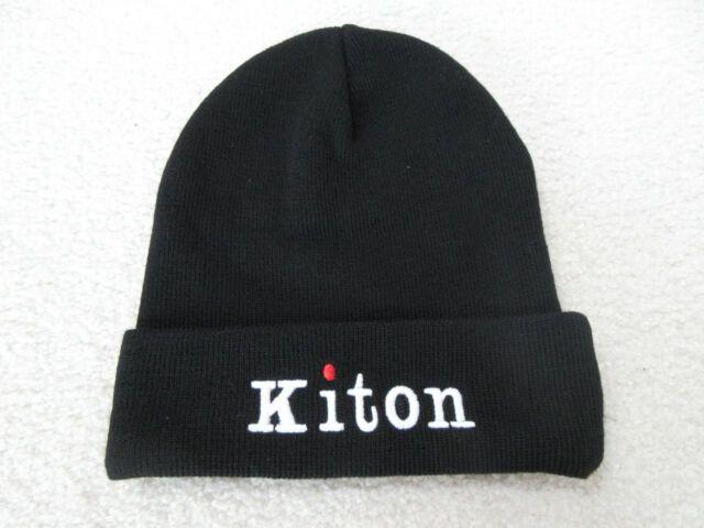 Kiton Logo - Kiton 100 Wool Military Beanie Hat Watch Cap Made in Italy Black Colour