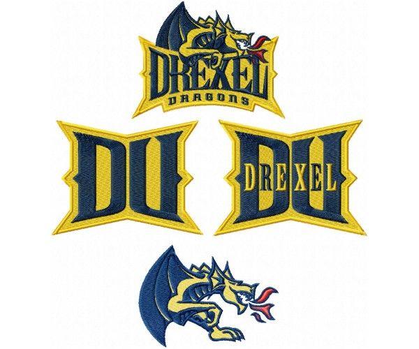 Drexel Logo - Drexel Dragons logos machine embroidery design for instant download