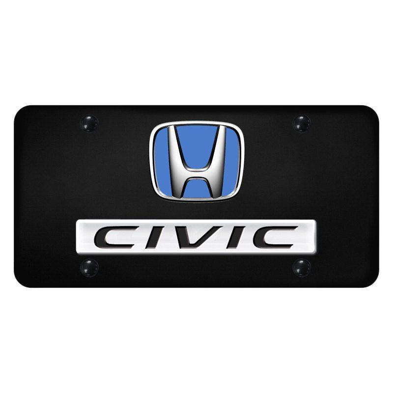 Civic Logo - Autogold® - License Plate with 3D Civic Logo and Honda Emblem