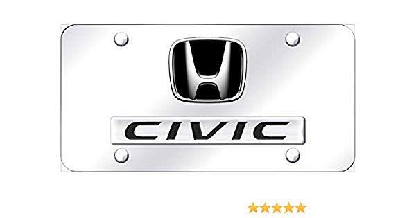 Civic Logo - Au TOMOTIVE GOLD Honda Civic Name And Logo License Plate