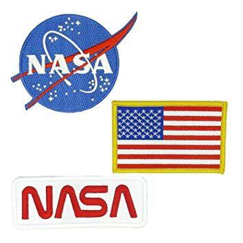 NASA Vector Logo - Amazon.com: 3 Pack NASA USA Flag Vector Logo Worm Embroidered Sew ...