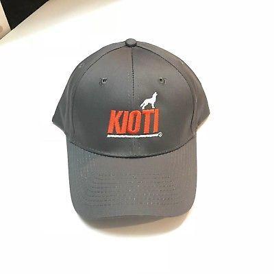 Kioti Logo - Kioti Tractor Gray Hat Orange Embroidered Kioti Logo Hook Loop Sizer 100% Cotton