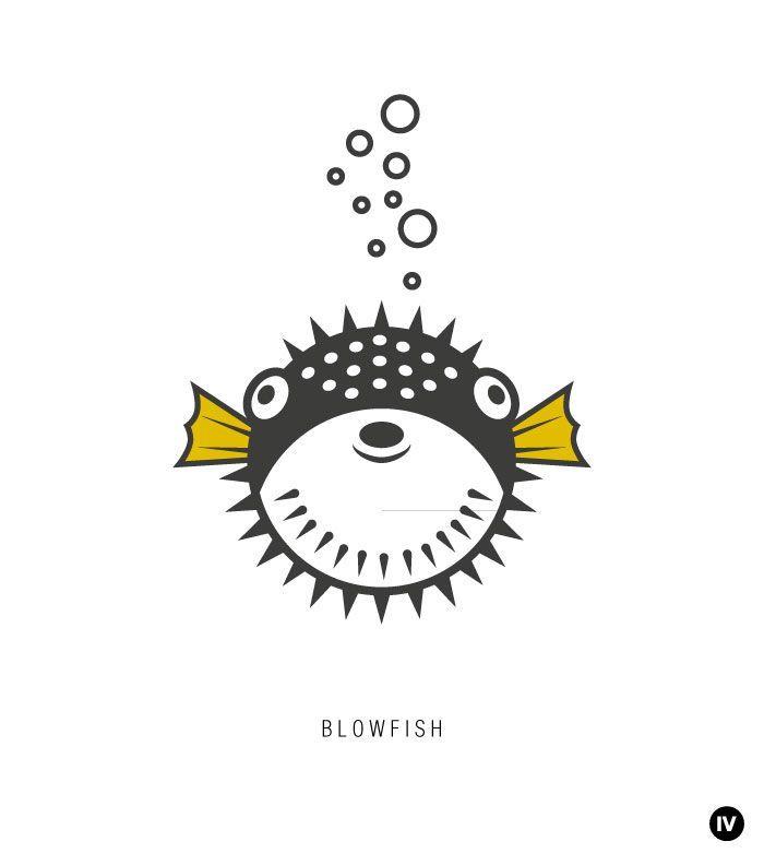 Blowfish Logo - they trust in god and good things will come. They caught the fish