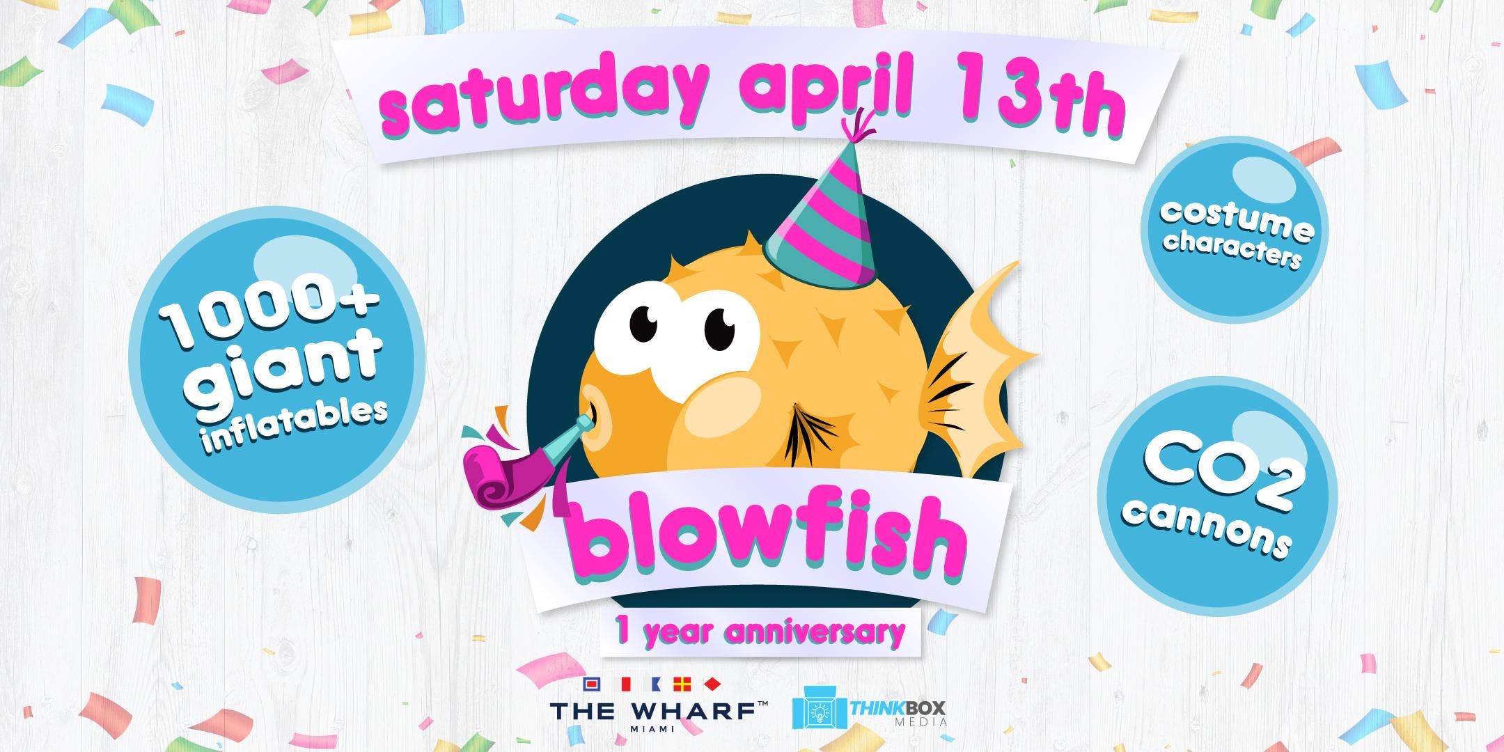 Blowfish Logo - BLOWFISH 1 YR ANNIVERSARY: C02 Canons, Giant Inflatables, & More