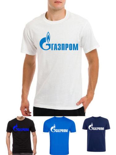 Gazprom Logo - GAZPROM Logo Vladimir Putin Russia Russian Mens Latin Cyrylic T Shirt
