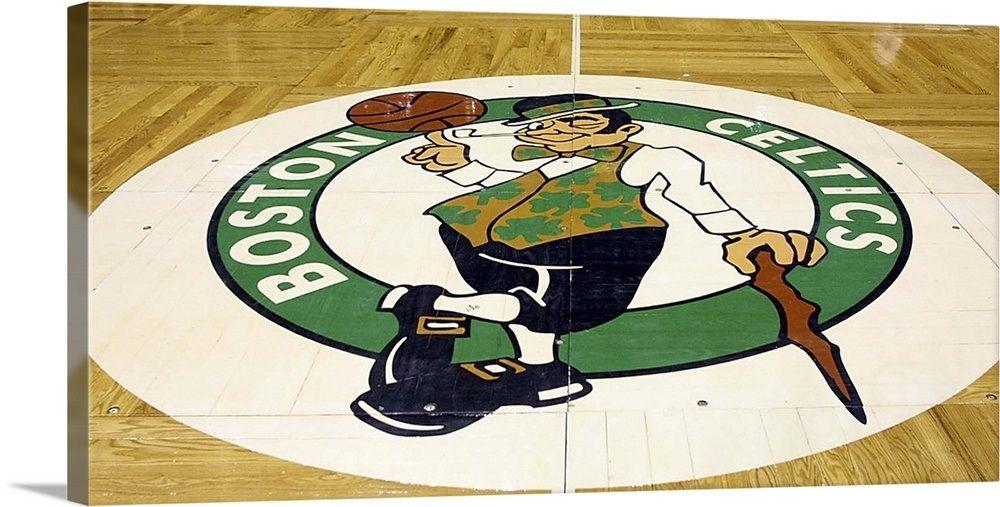 Ciltics Logo - The Boston Celtics logo on the floor at the Fleet Center