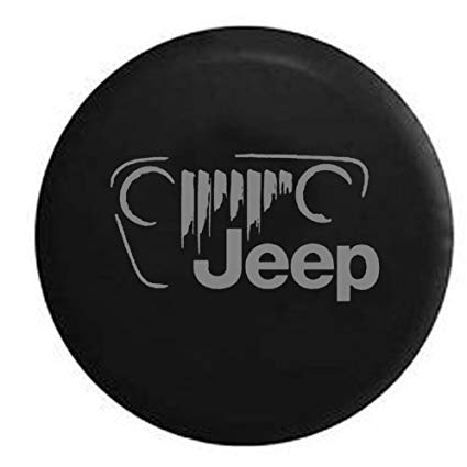 Stealth Logo - Stealth - Jeep Vintage Off Road Grill Logo JK TJ CJ Spare Tire Cover OEM  Vinyl Black 30-31 in