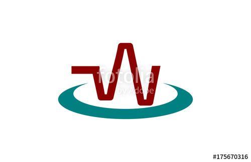 Ellipse Logo - w letter red pulse ellipse logo