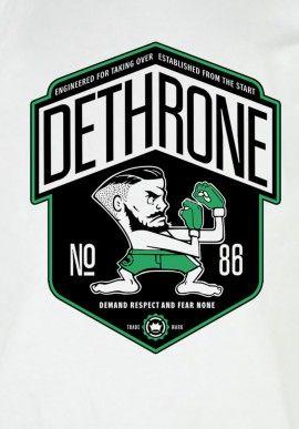 Dethrone Logo - CONOR MCGREGOR - T-SHIRT BLANC DETHRONE LOGO