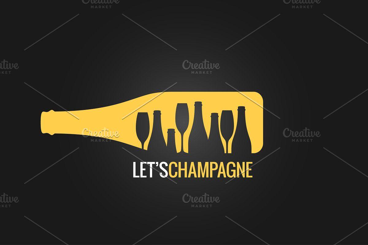Champagne Logo - champagne bottle logo design