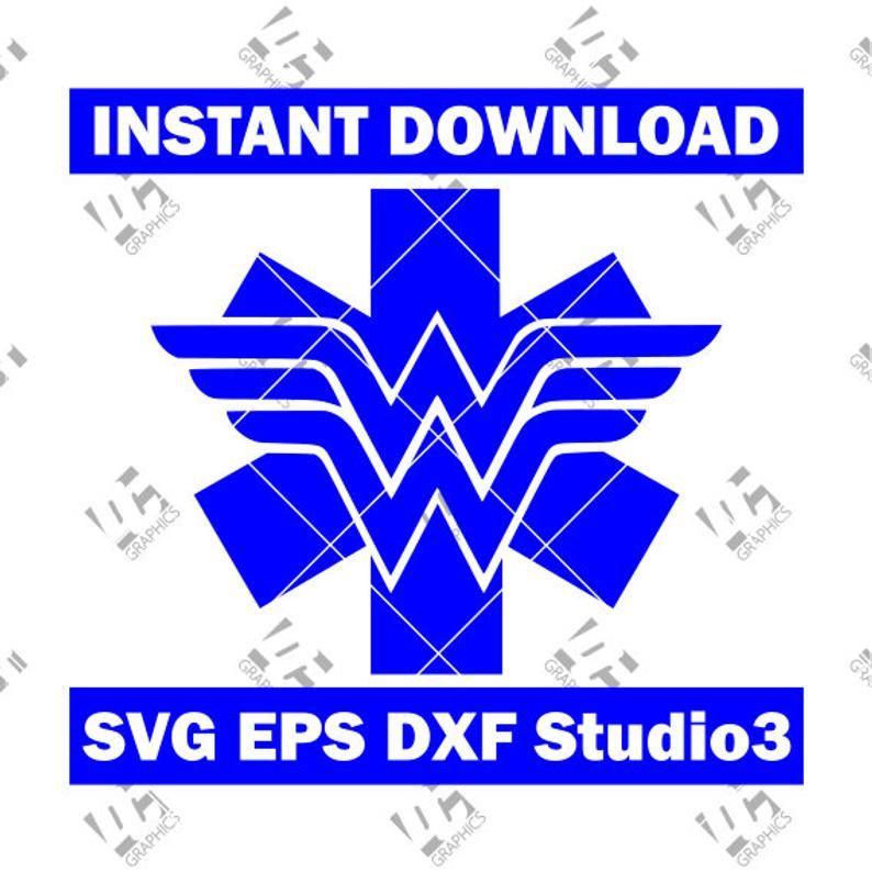 EMT Logo - Wonder Woman EMS Star of Life - EMT Logo - Cutting File SVG, eps, dxf, and  Studio3 - Cricut, Silhouette Cameo Studio- Instant Download