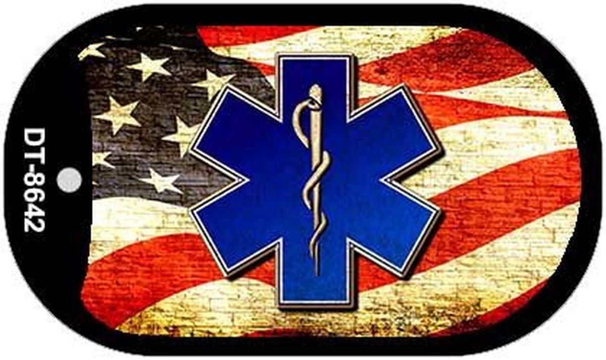 EMT Logo - EMT Logo With USA Flag Wholesale Metal Novelty Dog Tag Kit DT-8642