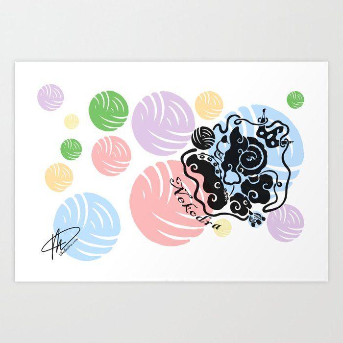 Yarn Logo - Rainbow Yarn Logo (Light Bg) Art Print by nekodra