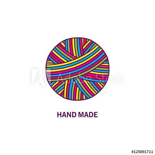 Yarn Logo - Colorful ball of yarn. Logo creation and hand made. Vector ...