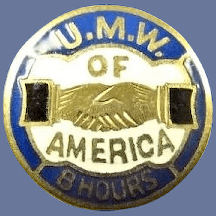 UMWA Logo - U.M.W. United Mine Workers of America 8 Hours Lapel pin ca. 1898 ...