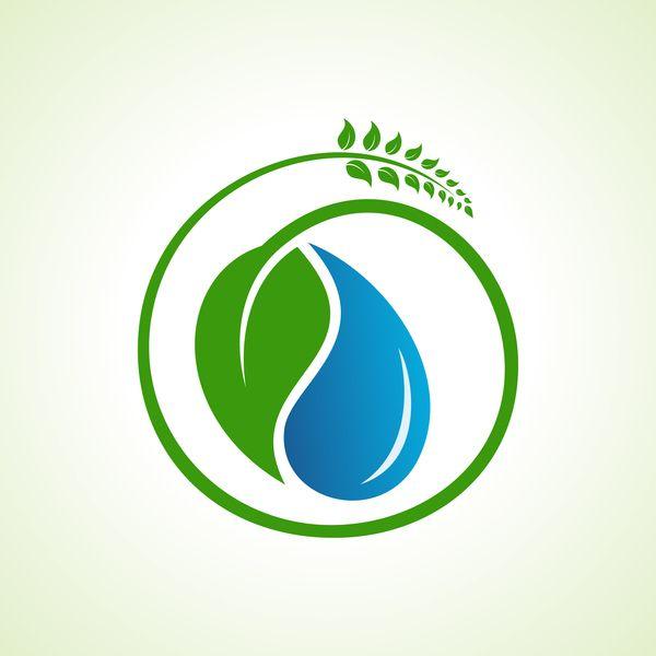 Save Logo - Save water with Eco design logo vector 01 free download