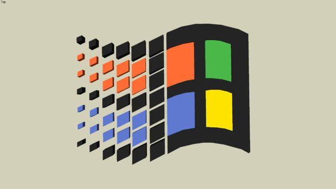 Old Microsoft Logo - Old Microsoft Windows Logo | 3D Warehouse