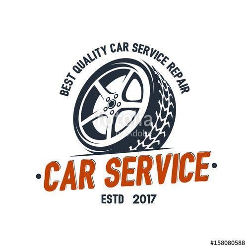 Wheel Logo - Car Service wheel logo emblem design vector Stock image and royalty
