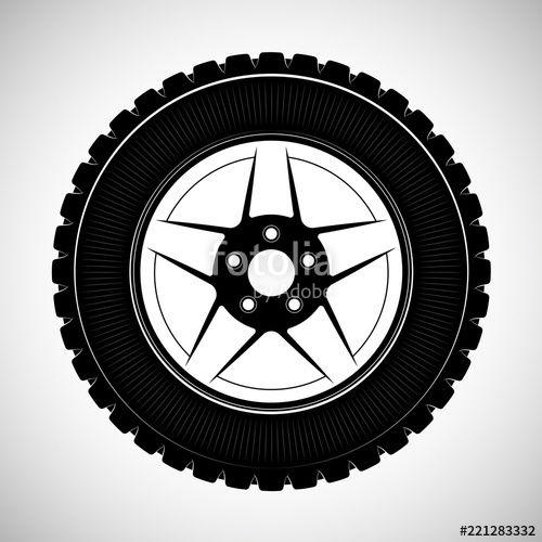 Wheel Logo - Wheels and tires are black. For a logo or emblem of a tire store or ...