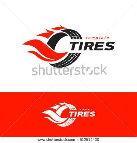 Wheel Logo - Tires logo design template, silhouette wheel vector red color