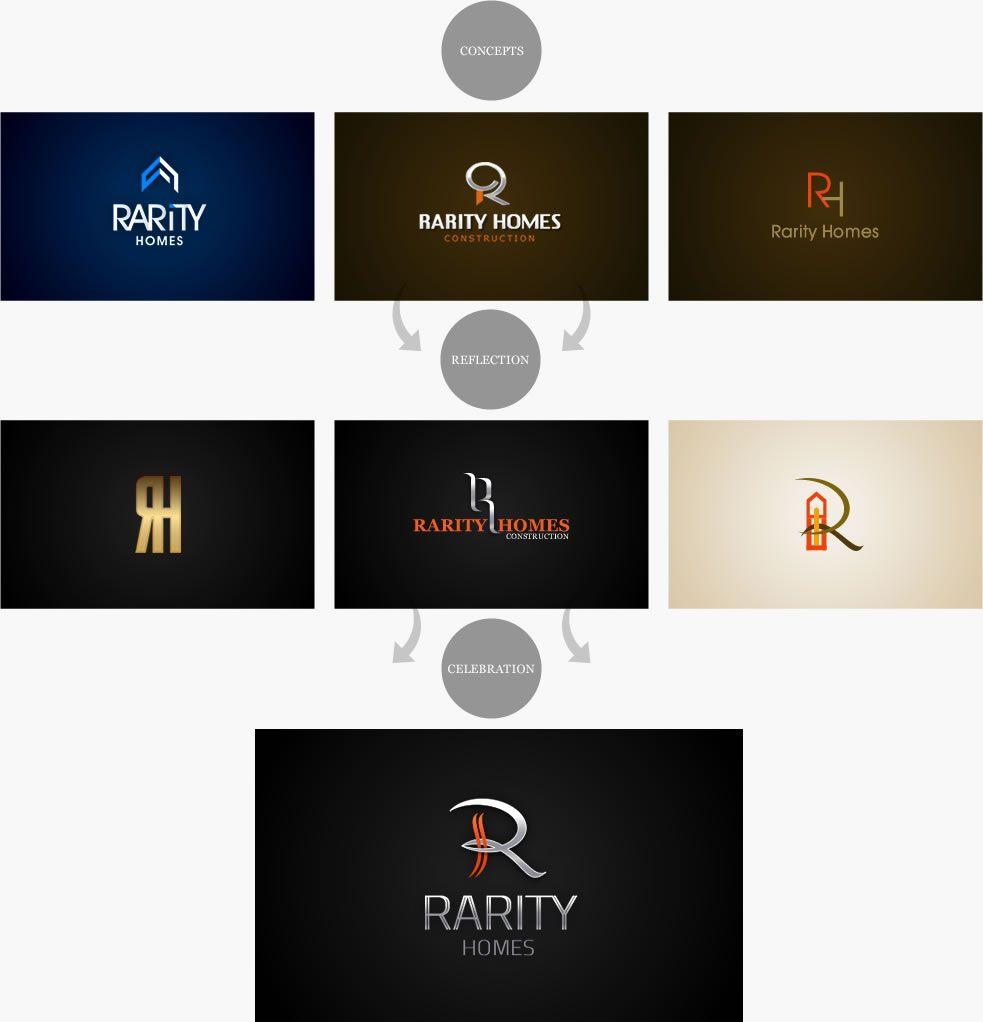 Rarity Logo - Logo Design - Rarity Homes Construction - Logo Design Process | Logo ...