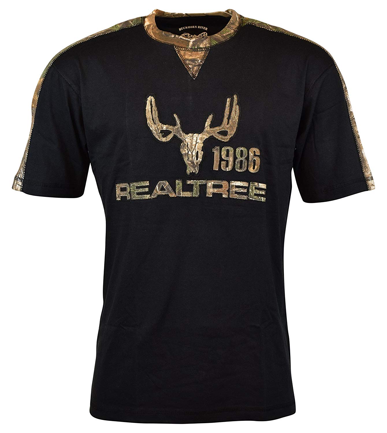 Buckhorn Logo - Buckhorn River Men's Realtree Camo Deer Skull Logo T-Shirt