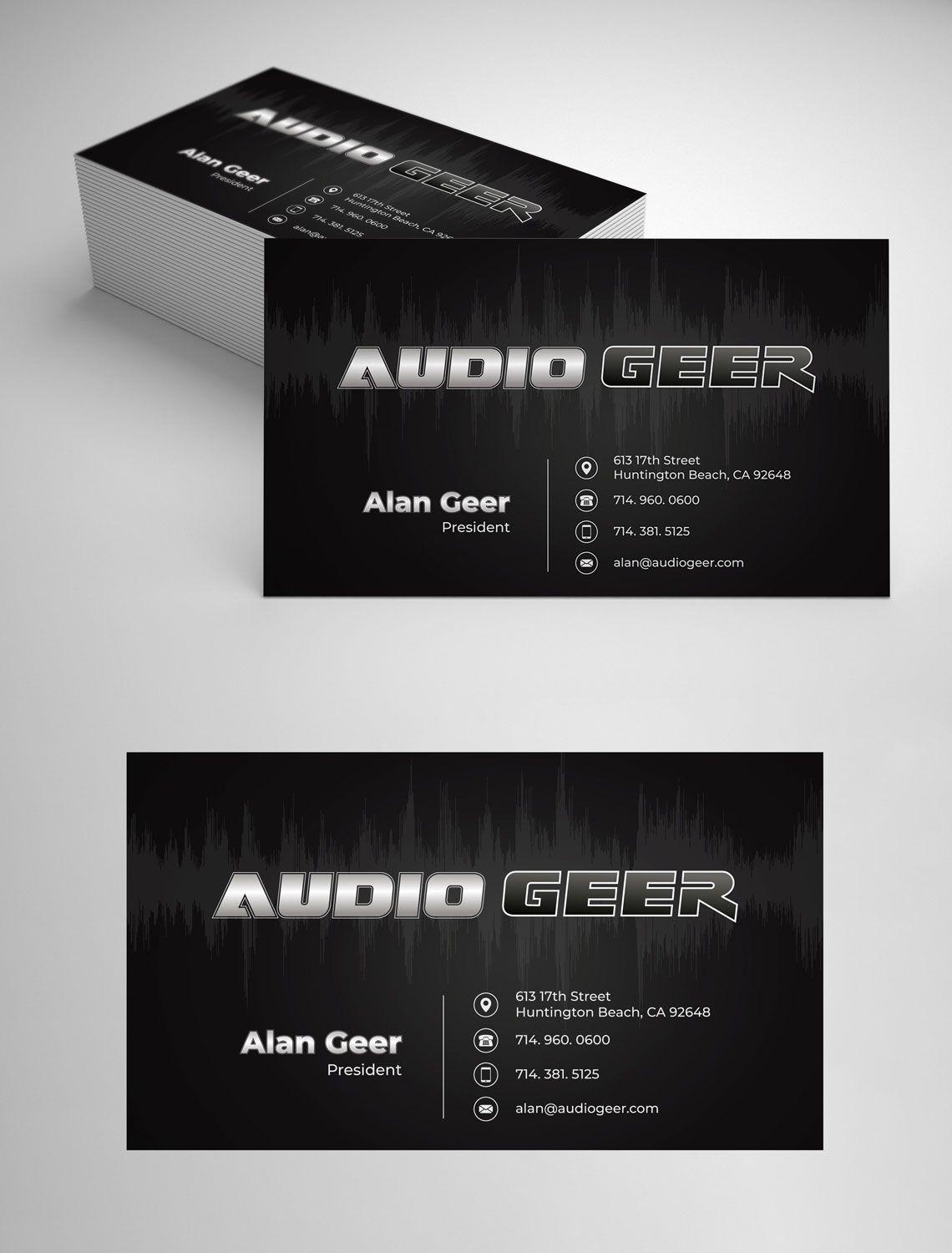 Geer Logo - Modern, Professional Business Card Design for Audio Geer, Inc by ...