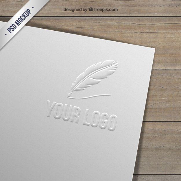 Embossed Logo - Embossed logo on paper PSD file