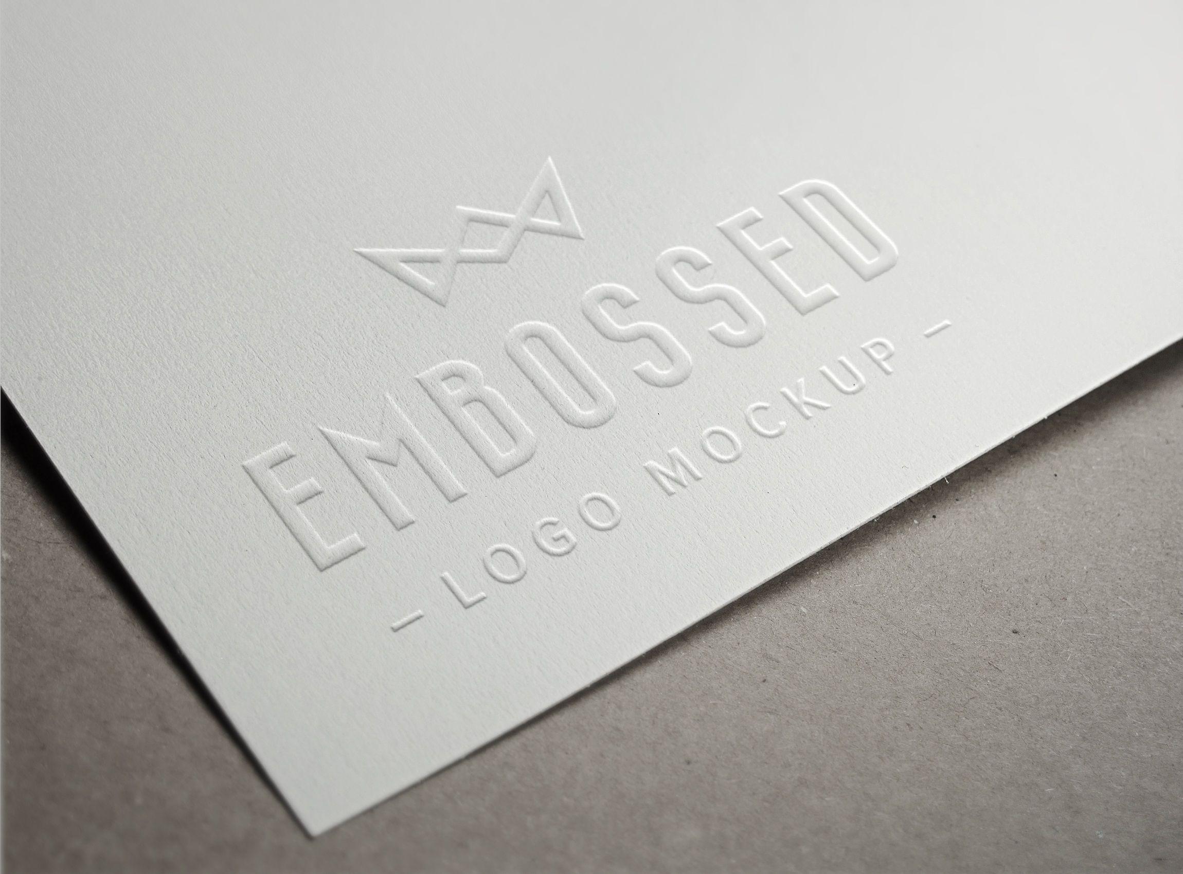 Embossed Logo - Embossed Paper Logo MockUp | GraphicBurger