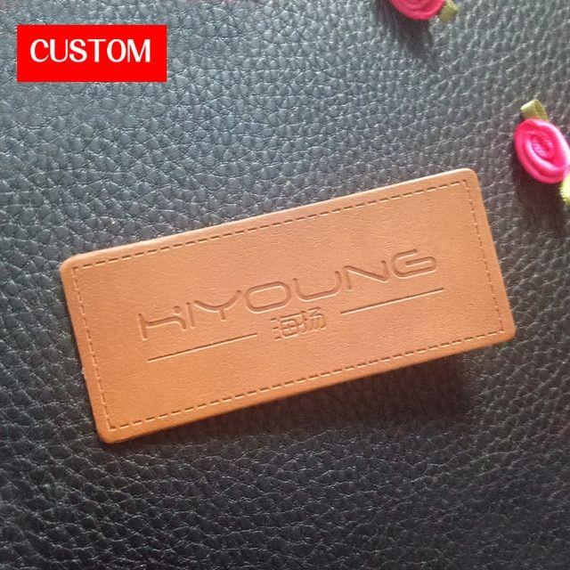 Embossed Logo - US $50.0. factory Private Customzied Metal PU Leather Embossed Logo Sewing On Clothes Private Label Branding Signs For Clothing In Garment Labels