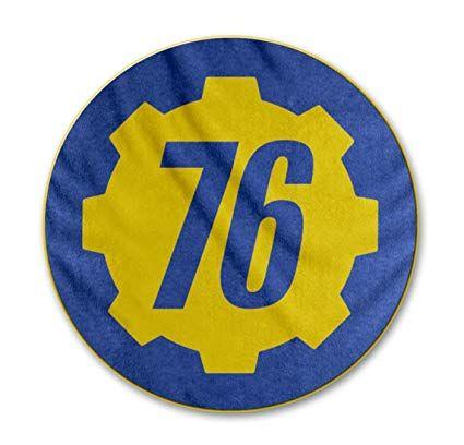 Fallout Logo - JUST FUNKY Official Fallout 76 Logo Design Round Fleece Blanket, Set of 1,  48 inches