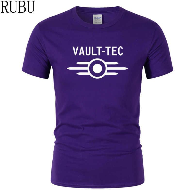Fallout Logo - Vault Tec logo Gaming Video Game Fallout 2 3 4 Tees Tops T-Shirts Men  classic Casual Apparel Fashion T Shirts Vault-Tec Fashion
