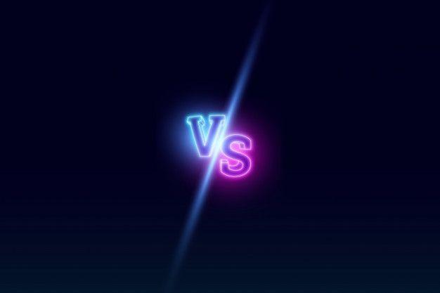Versus Logo - Blue neon versus logo Photo