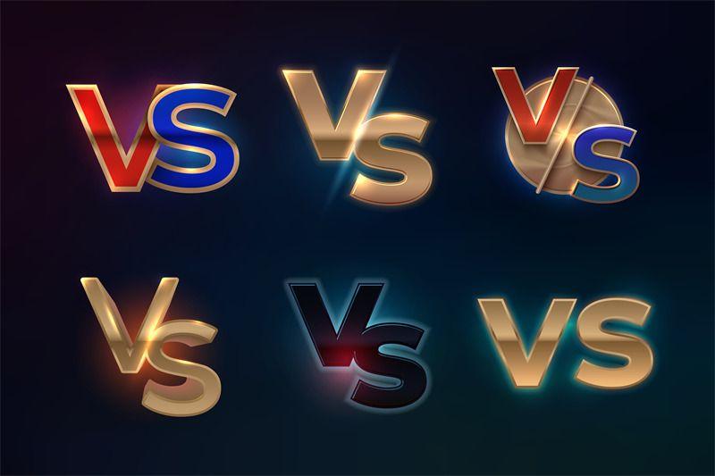 Versus Logo - Versus logo set. VS letters for sport competition, MMA boxing fight